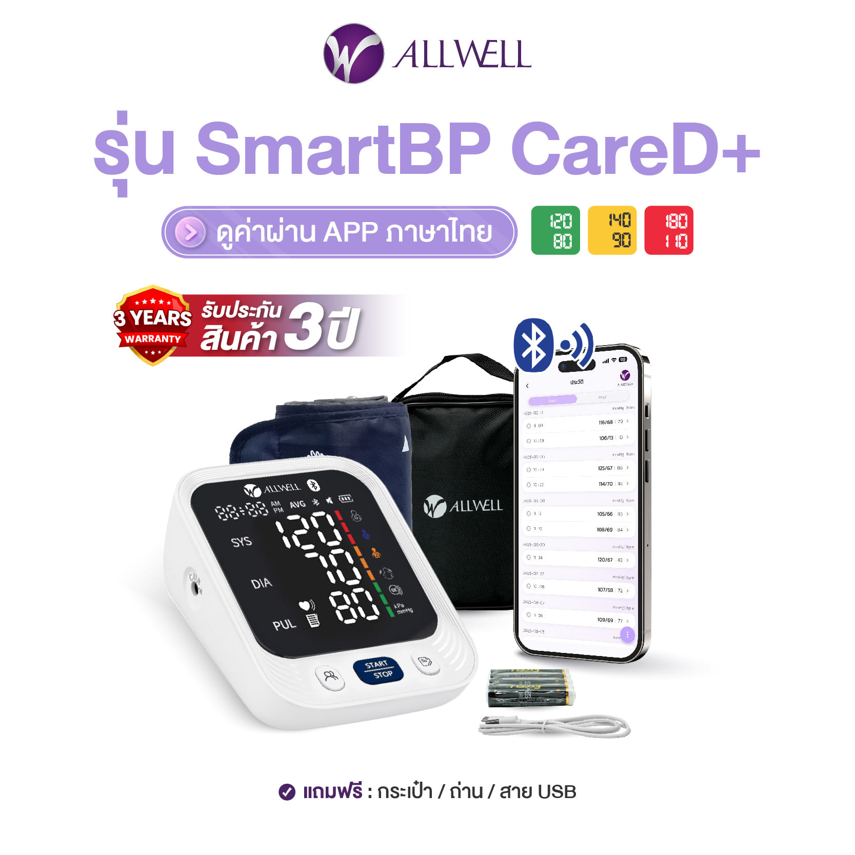 เครื่องวัดความดัน ALLWELL รุ่น SMARTBP CARE รุ่น SMARTBP CARE D+_0